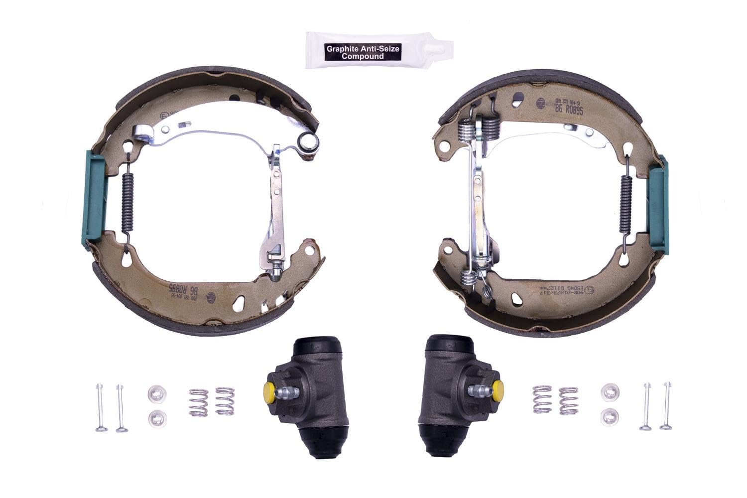 HELLA Brake Shoe Set Rear With Wheel Brake Cylinder Fits Renault Clio Logan