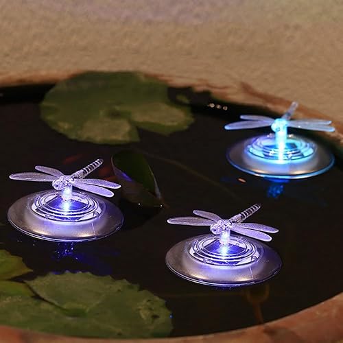Miniatura 7 de Luces solares flotantes para piscina, luces solares de libélula decorativas al aire libre, RGB que cambian de color impermeable luces solares para