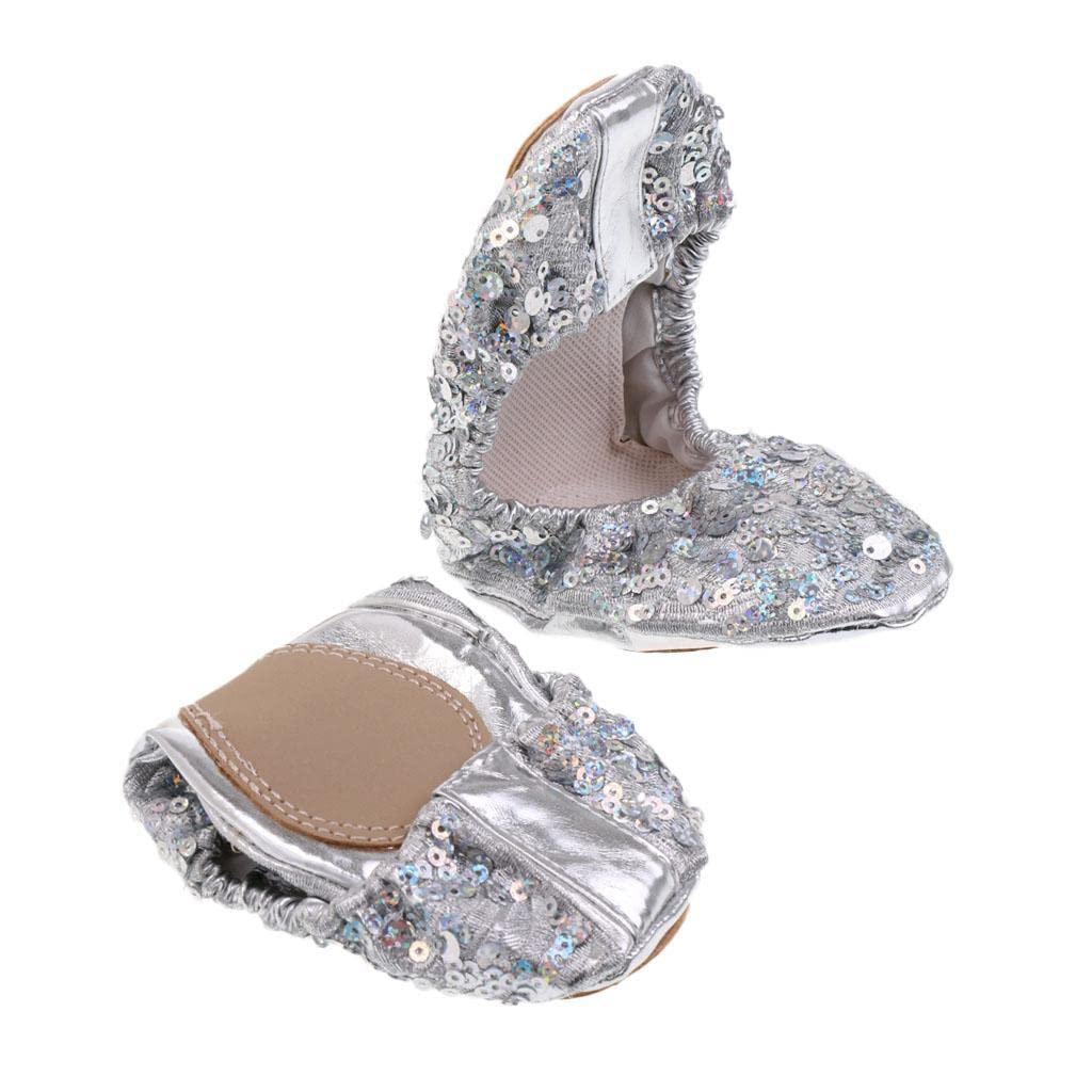 Belly Dance Shoes Soft Soles Dance Performance Shoes with Sequins XL Silver|Clothing, Shoes & Accessories | Dancewear |Belly Dancing|1 Pair Belly Dance Shoes