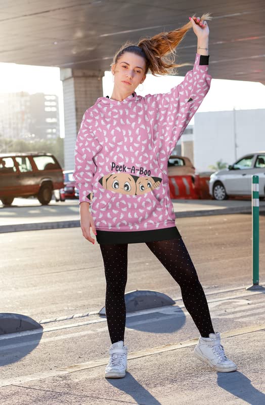TheYaYaCafe All Over Printed Long Maternity Hoodies for Women, Maternity Sweatshirt for Women | Mom to be Sweatshirt for Women Peek a Boo_L 1