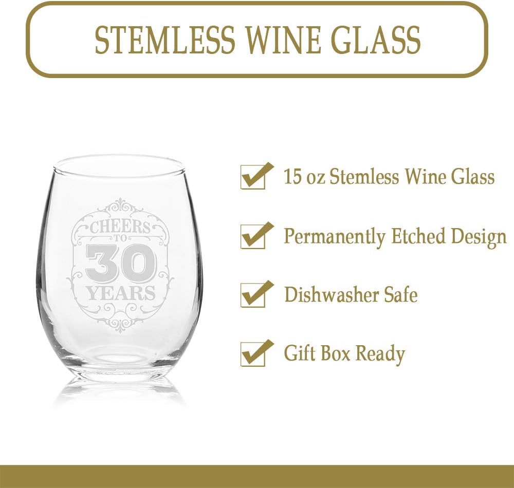 Rеvіеw Veracco Cheers To 30 Years 30th Birthday Gift For Him Her Thirty and Fabulous Stemless Wine Glass (Clear, Glass) Nеw Prоduсt Veracco Cheers To 30 Years 30th Birthday Gift For Him Her Thirty and Fabulous Stemless Wine Glass (Clear, Glass)