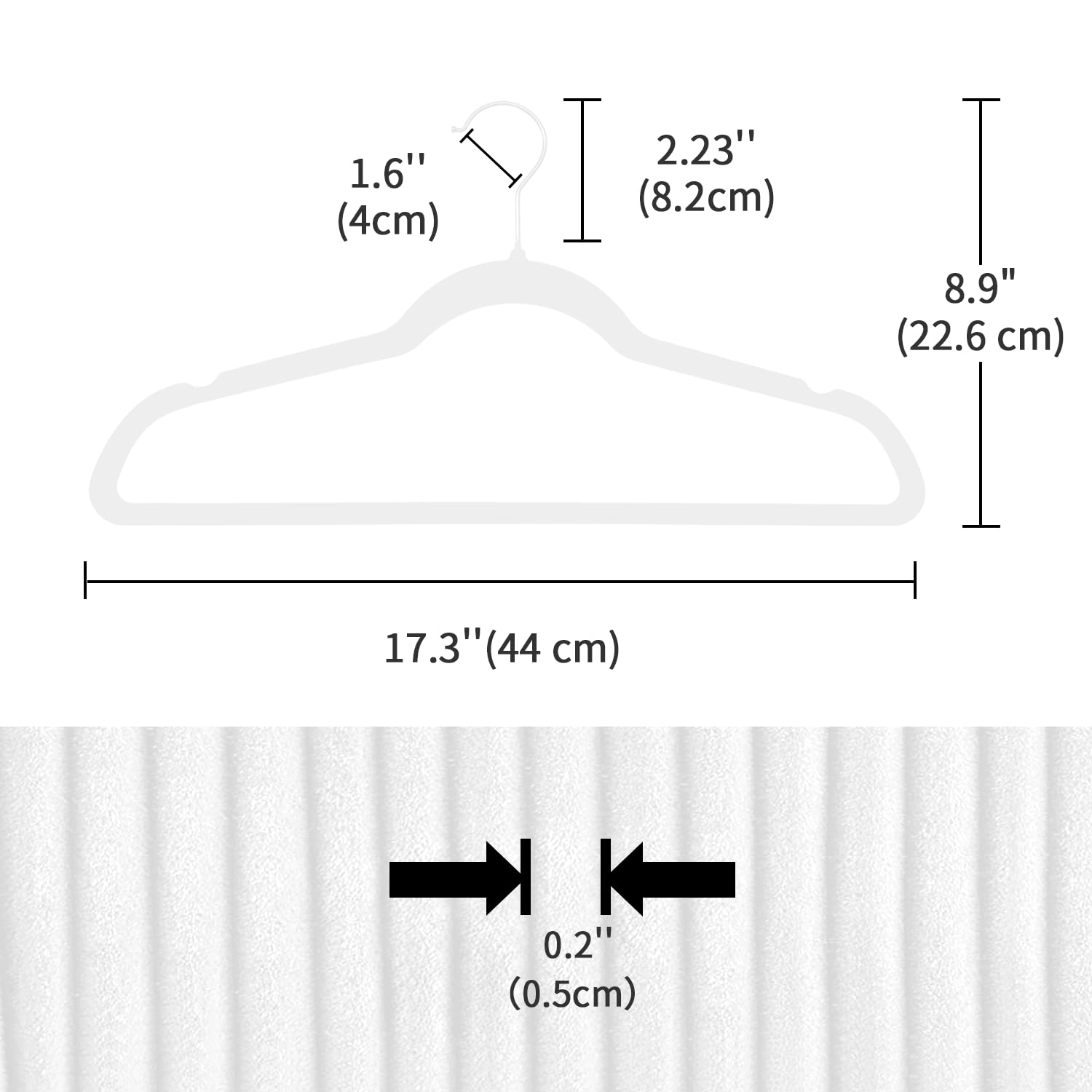 ManGotree Lot de 22 cintres en velours blanc avec crochet pivotant à 360° - Cintres antidérapants en feutre pour costumes, vestes, pulls, chemises, robes, pantalons