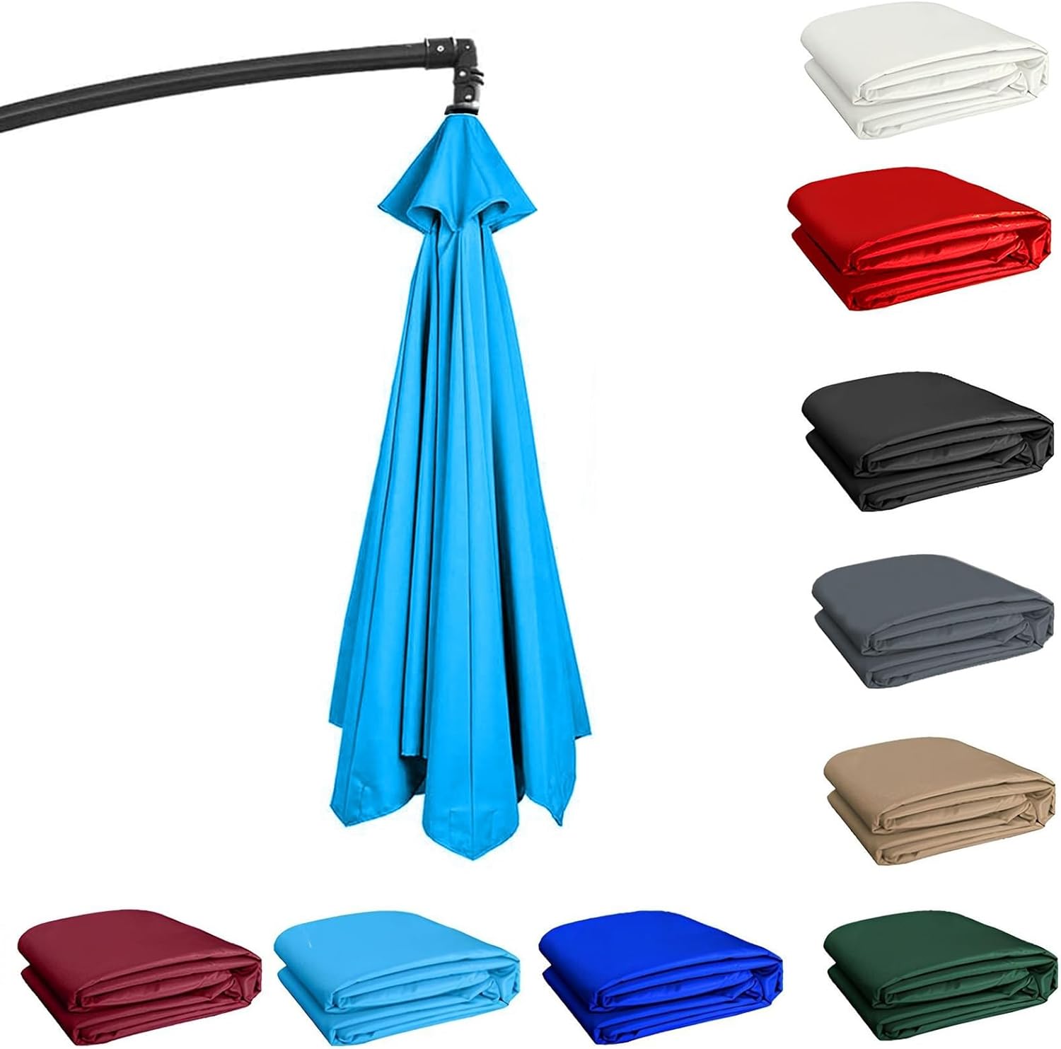 Patio Umbrella Replacement Canopy Square Cantilever Top Cover Outdoor,Replacement Canopy for Garden Parasol Durable Sun Umbrella Cover for 2/3/3M Outdoor Tables Waterproof Canopy Cloth with