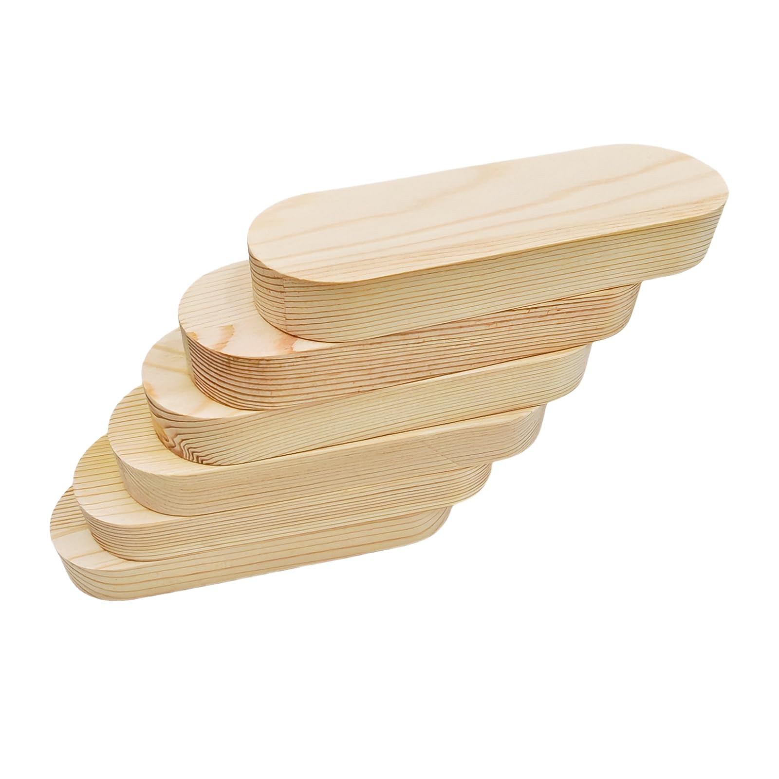 Anktily Unfinished Pine Wood Oval Wooden Blocks for Crafts, Whittling, Engraving, Painting (6pcs, 15x5x2cm/6pcs)