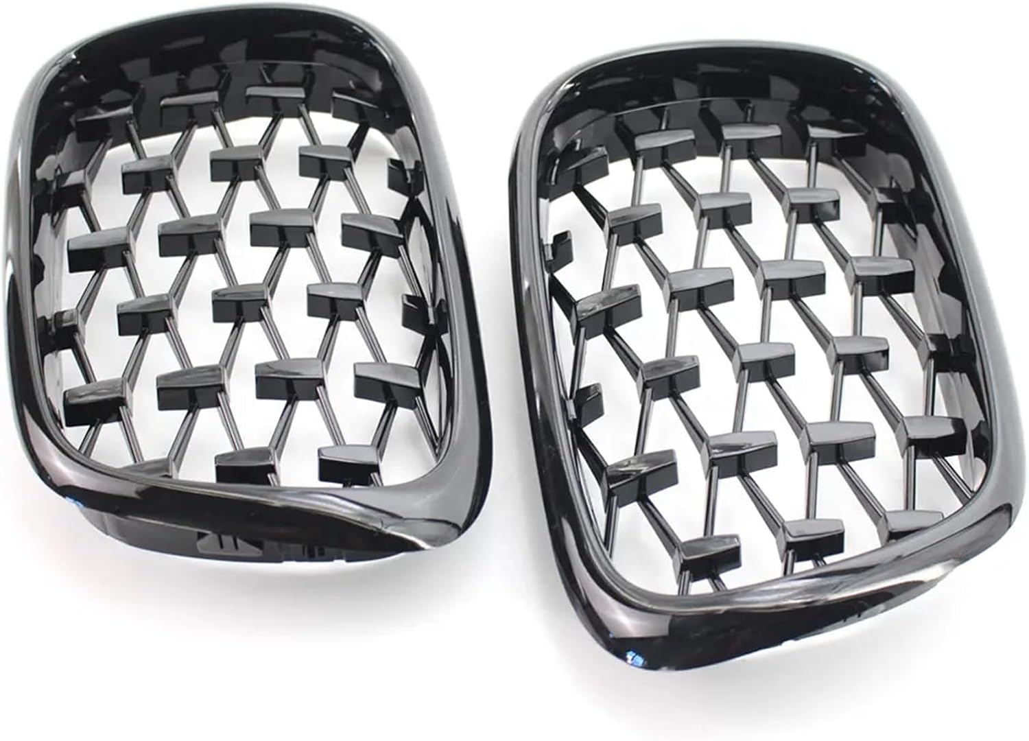 Front Kidney Grille Gypsophila Grille Compatible with BMW E39 M5 Series 1997-2003 520i 525 530 ABS Silver Black(Black Silver)