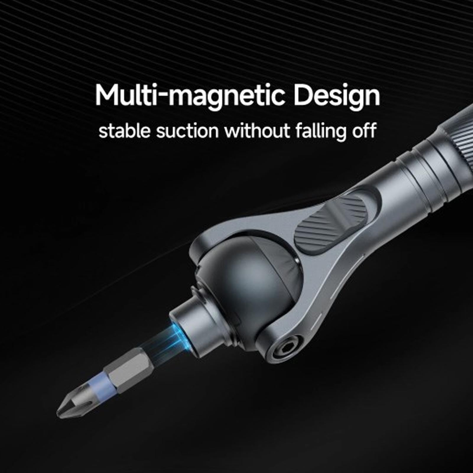 ViaGasaFamido Juego de Destornilladores de Trinquete Juego de Destornilladores Magnéticos Kit de Destornilladores de 40 Piezas Diseño de Dientes Finos de 180° y 45 Dientes con 40 Accesorios