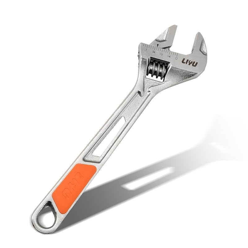 Chave ajustável LIYU de 20,3 cm em aço-liga forjado com escala métrica e SAE LH41090