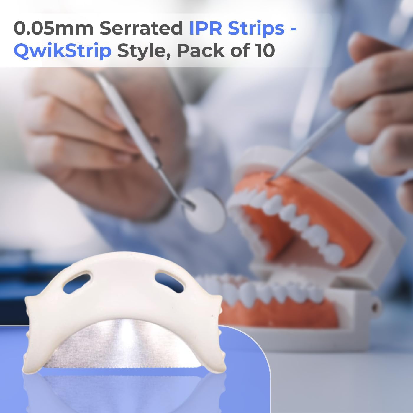 IPR Strips - 0.05mm Autoclavable QwikStrip Style Finishing Serrated Curved - 10 PCs Ideal for Cement Removal Finishing & Polishing