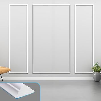 Self-Adhesive Wall Moulding Kit, White, 3-Frame Tall Set