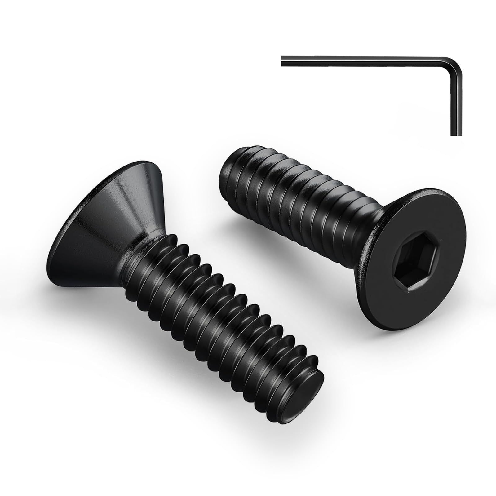 Zuyya 10 Stück Senkkopfschrauben M8 x 30 mm Innensechskant Antrieb Schwarze Schrauben Edelstahl A2 V2A Senkschrauben Vollgewinde mit Innensechskantschlussel