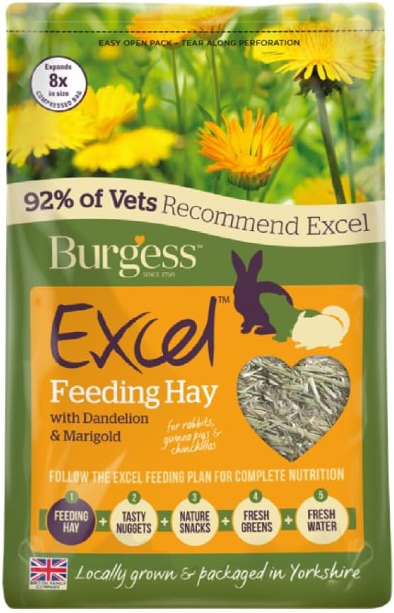 Burgess - EXCEL - FEEDING HAY - HERBAGE DANDELION & MARIGOLD - 1kg x4