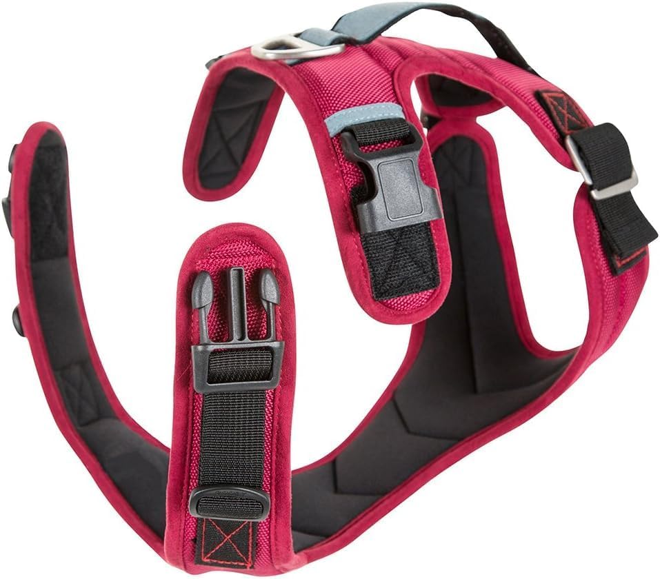 Miniatura 2 de Gooby Pioneer Arnés para perro con asa de control y capacidad de sujeción del cinturón de seguridad, grande, rojo