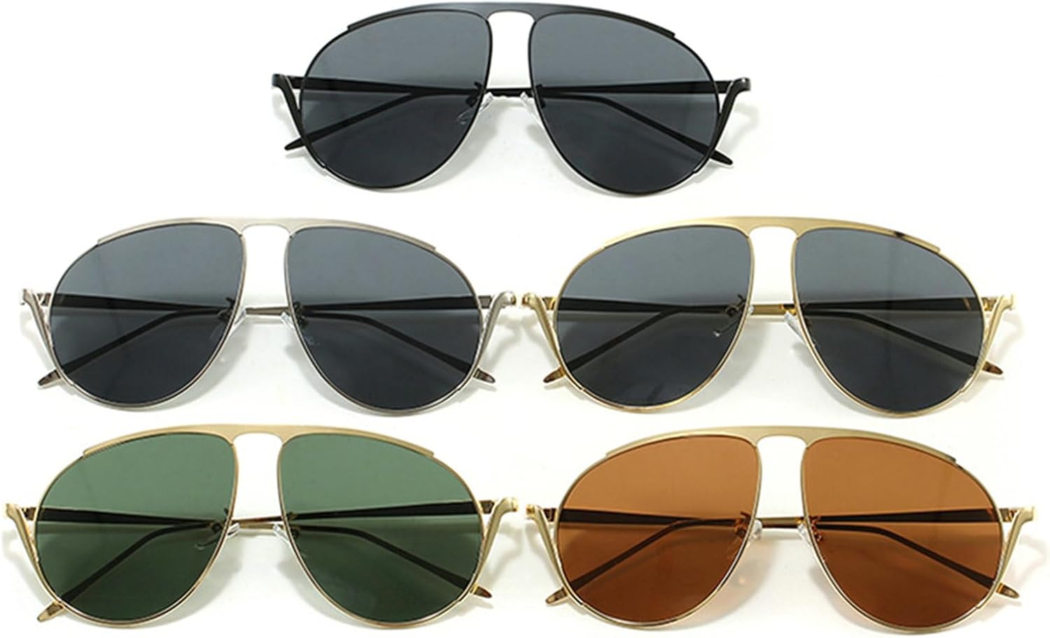 willochra Retro Gold Pilot Sunglasses for Women Men 2025 Metal Unique Oversized 70s Gradient Black Sun Glasses UV400 - Image 5