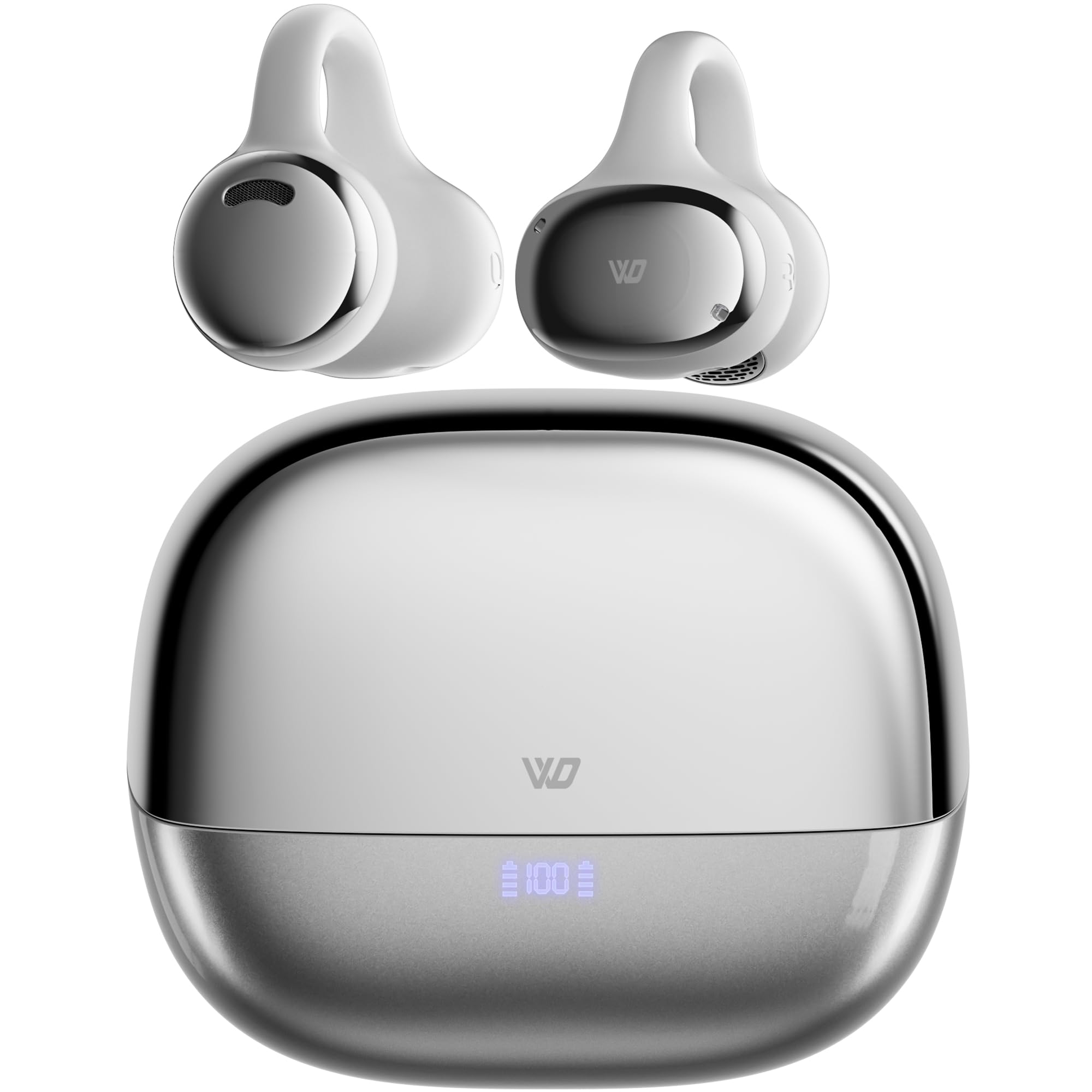 Auricolari a clip, auricolari aperti, wireless, Bluetooth5.3, leggeri, confortevoli, sportivi, corsa, con 50 ore di autonomia, display digitale intelligente, impermeabile IPX5, per allenamento