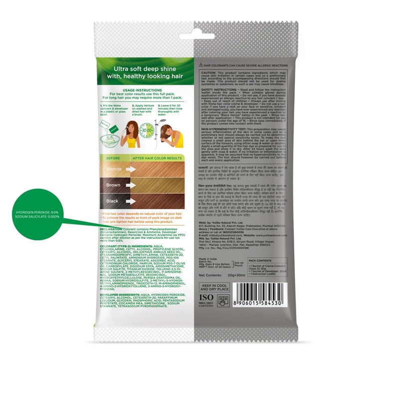 Image of Nisha Cream Permanent Hair Colour Full Grey Coverage (50g) Honey Blonde (Pack of 4)