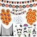 Produktbild CENOVE Halloween Deko Set- 65 Teile Dekoration Set für Haus Tisch & Garten- Girlande/Luftballons/Großes Dekostoff Tuch/Spinnenetz/Spinnen und Fotobox