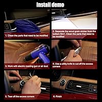 Vista 7 de Vinilo autoadhesivo de grano de madera de alto brillo para el interior del automóvil, calcomanías autoadhesivas de película DIY, rollo impermeable