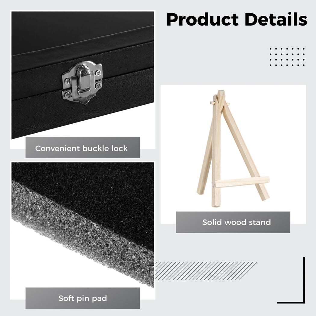 13,8 x 9,4 cornice di visualizzazione di Pin dello smalto, contenitore per esposizione elegante per i perni, i distintivi, le medaglie ed i gioielli