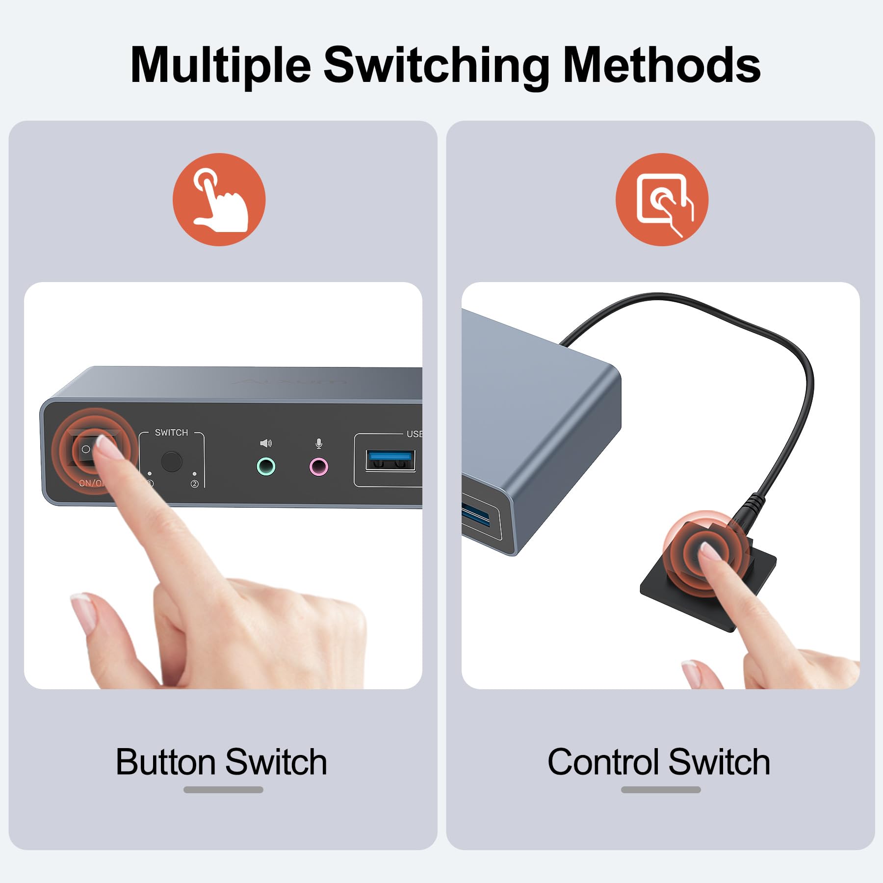 2 Computer 2 Monitor Alxum Dual Monitor KVM Switch - 2 Computer To 2 ...