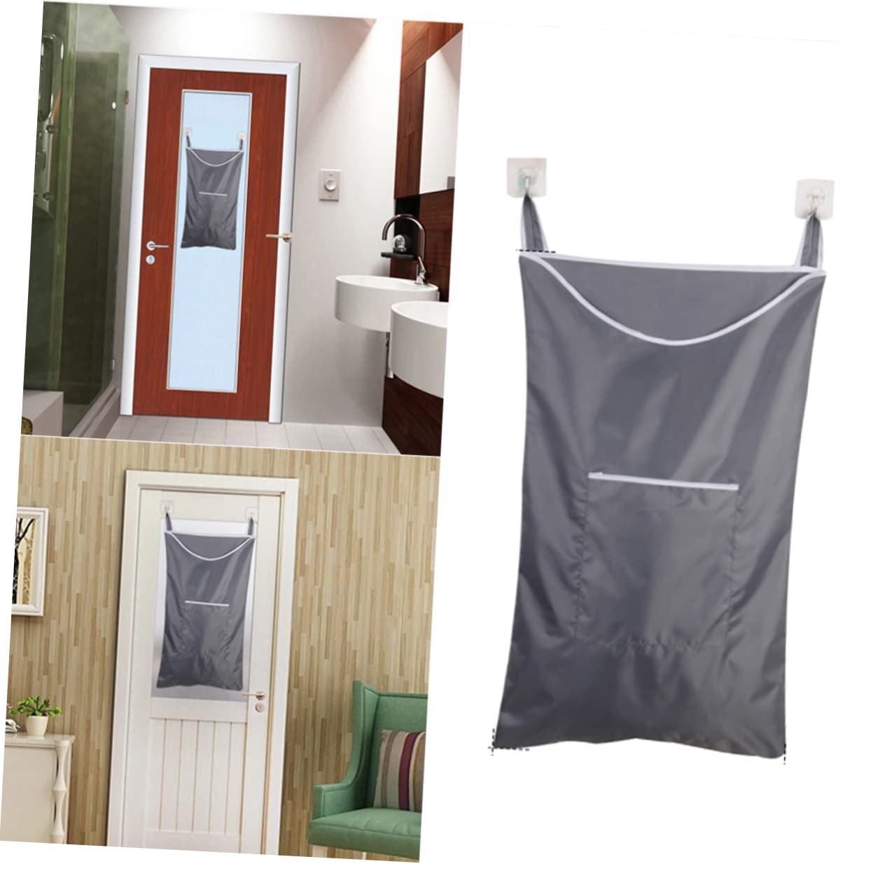 MAGICLULU 3 Pezzi Borsa Per Bucato Da Bagno Facile Da Spostare Con Manici Borsa Grigia Per Appendere I Vestiti