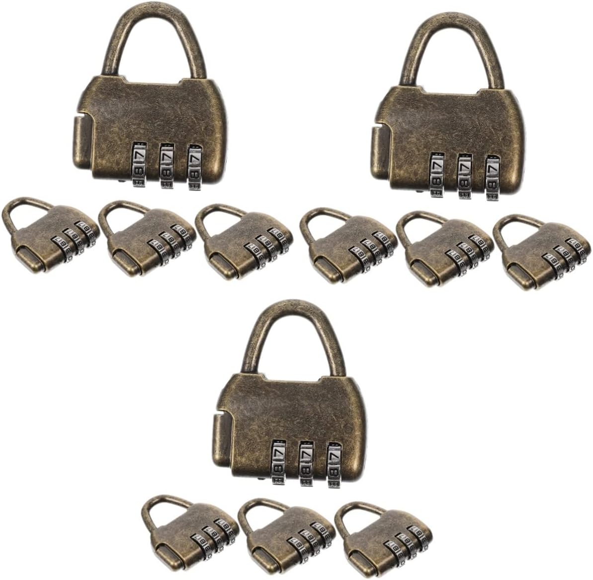 DOITOOL 12pcs Vintage Combination Lock Antique Style Padlock for Suitcase Jewelry Boxes Cabinets and More Secure Your Valuables Easy Mechanism