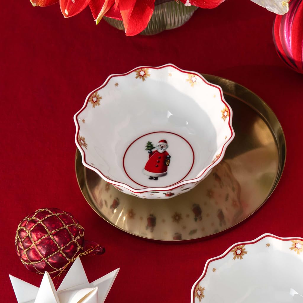 Villeroy & Boch - Toy's Delight zestaw śniadaniowy dla 2 os. Święty Mikołaj 6-cz. kolorowy, Boże Narodzenie, komplet naczyń z talerzami śniadaniowymi, filiżankami i miskami, porcelana Premium