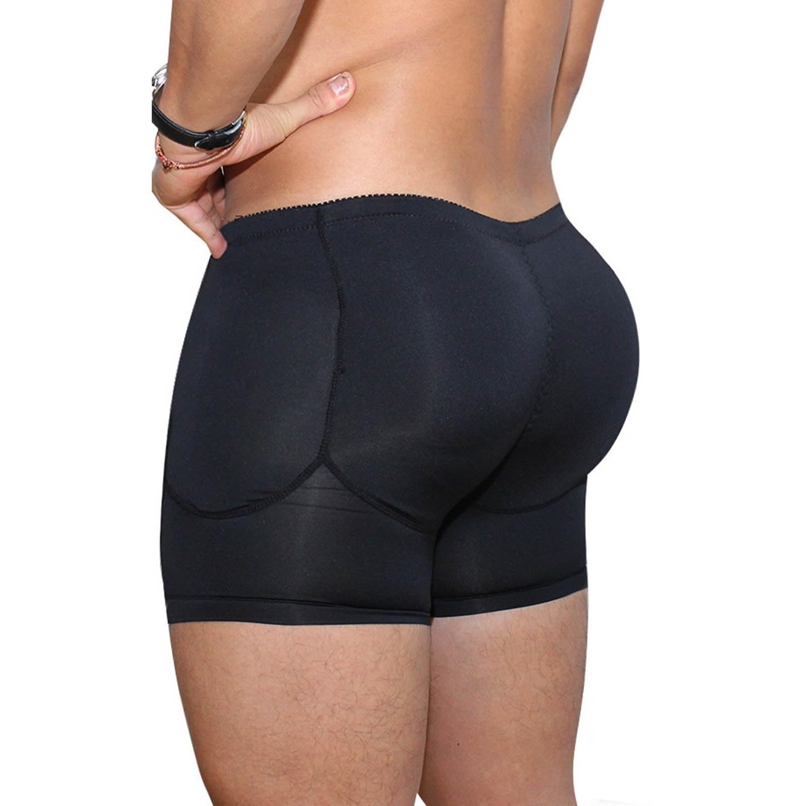 WDCAYQHZ Butt Shaper Pants Sexy Bodyshort Panties,Men Fake Ass Underwear Push Up Padded Panties Buttock Shapers Butt Lifter Hip(Black,XXL)