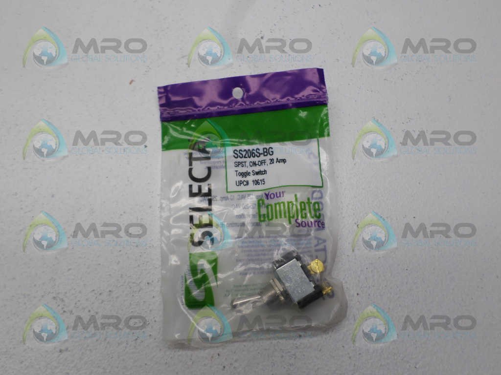 Selecta SS206S-BG 125 - 250 Volt AC 20 Amp at 125 Volt 12 Amp at 250 Volt SPST 1-Pole Utility and Heavy-Duty Toggle Switch