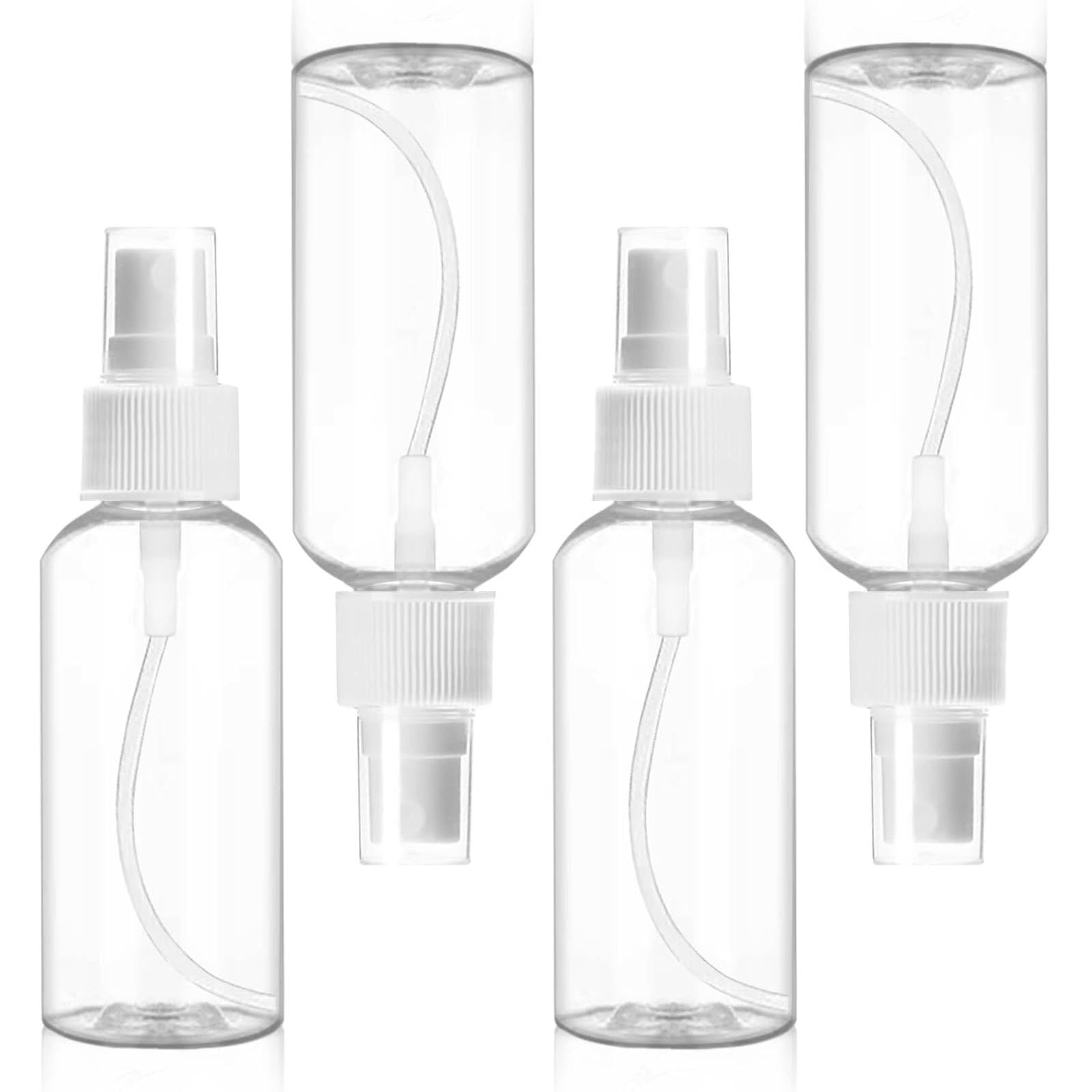 Flaconi Spray 4 Pezzi 50ml, Flacone Spray Vuoto, Mini Ricaricabile Bottiglia Spray, Flacone Spray Vuoto, Plastica Trasparente Flacone Spray, per Viaggi e Uscite (50ml * 4pcs)