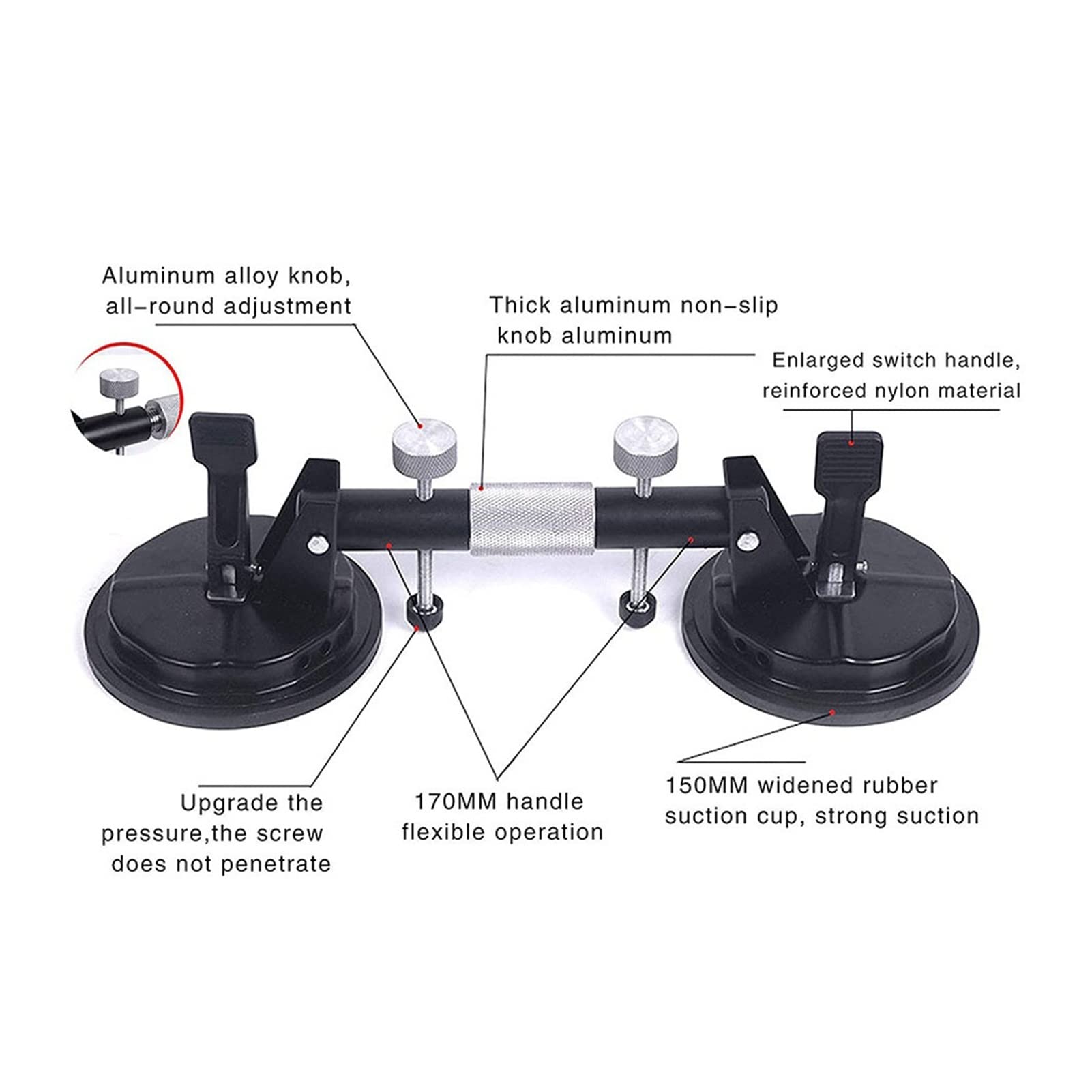 2pcs 5 '' Costura de Piedra Ajustable Setters Operación Manual Piedra Que se UNE a la Taza de succión de la nivelación de la Herramienta for los Azulejos de mármol de Granito