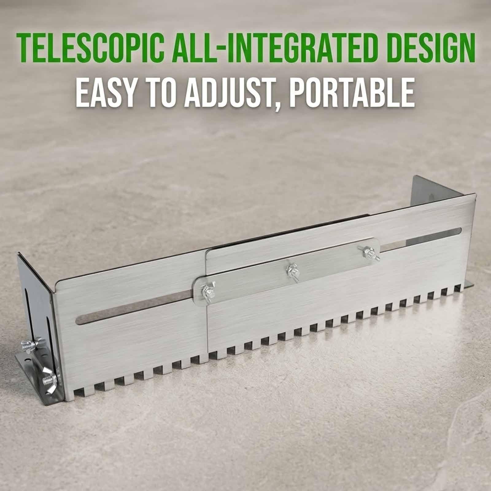 MObyat Llana Dentada Ajustable 600-800mm, Herramienta Ranurado Yeso Acero Inoxidable Diseño Telescópico, Amplitud Raspado Ajustable, Nivelación Instalación Precisa Azulejos Suelo