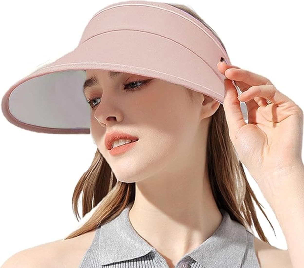 Beauenty Women's Visors, Women's Sun Hats Adjustable Wide Brim Riding Outdoor Sun Hats, Foldable for Easy Storage Sun Hat for Hiking Running Jogging Golf Tennis-image-48