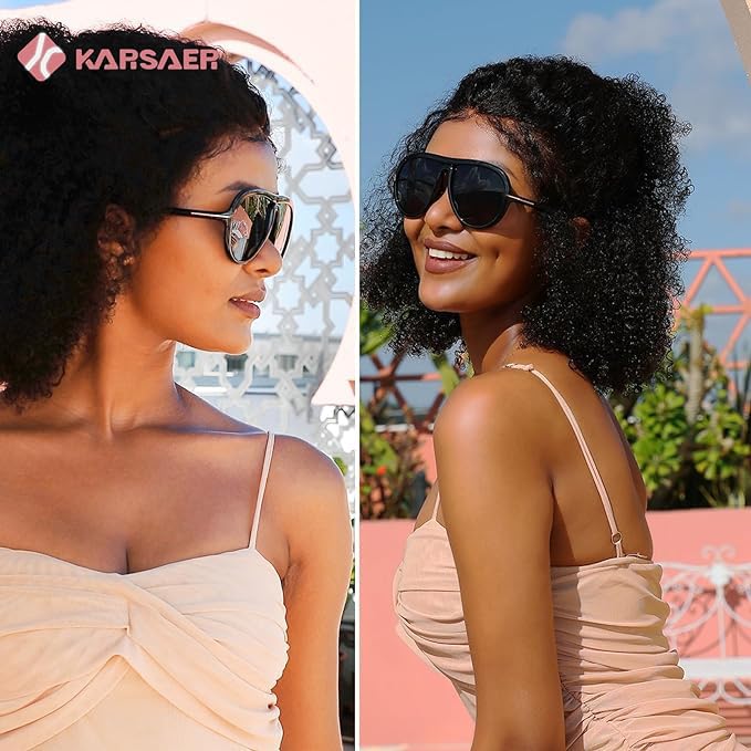 Image of Karsaer Oversized Vintage Aviator Sunglasses for Men Women?Big Retro Round Aviator Sunglasses K7132