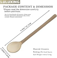 Vista 4 de Ceramic Small Coffee Spoon 4.5inch Retro Small Porcelain Spoon Mini Teaspoons For Coffee Sugar Dessert Cute Tableware Pack of 3