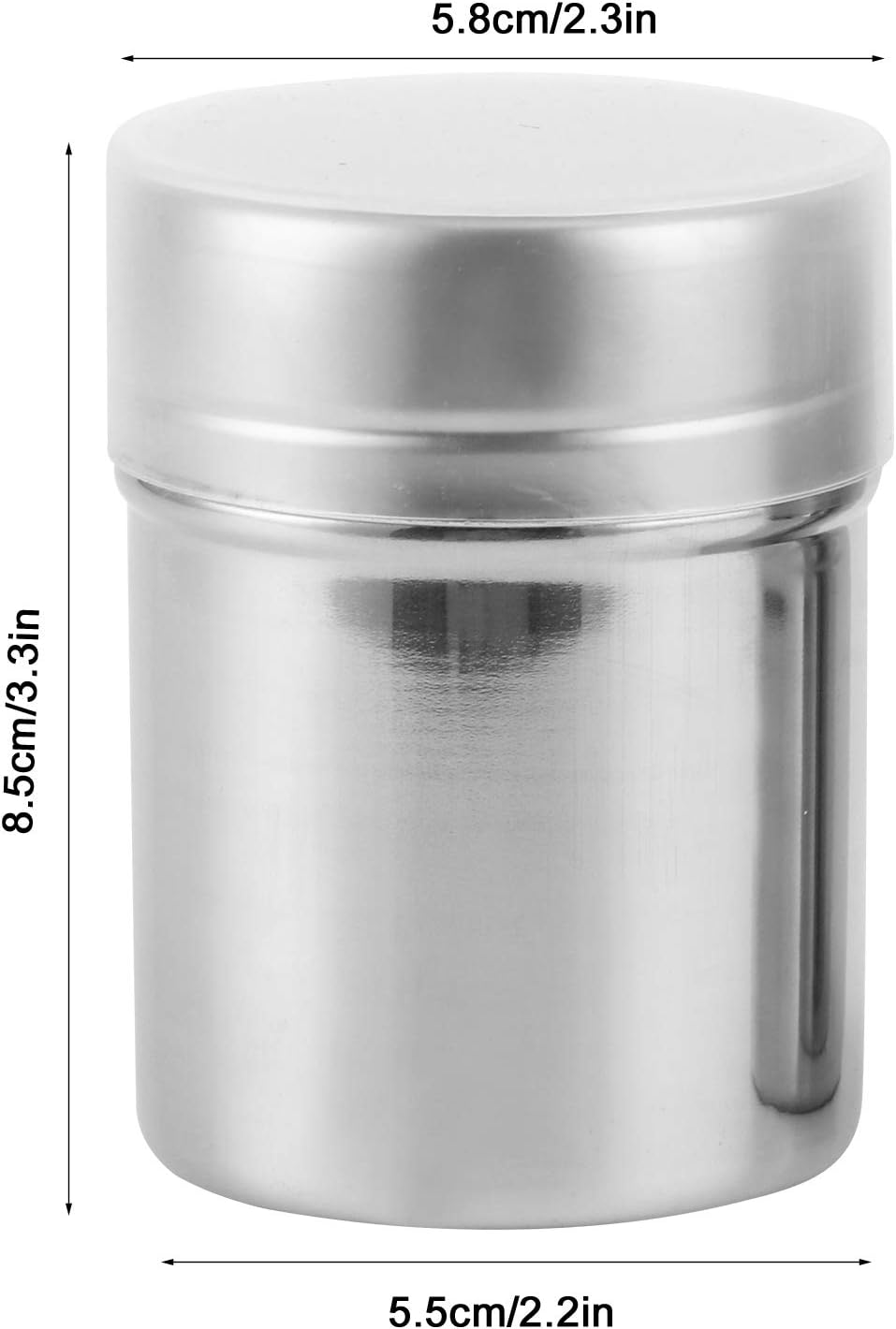 Garosa Stainless Steel Powder Shaker Fine Mesh Sugar Cocoa Sifter Food Grade for Baking Coffee Cooking Dust Proof Kitchen Utensil (Small Size)