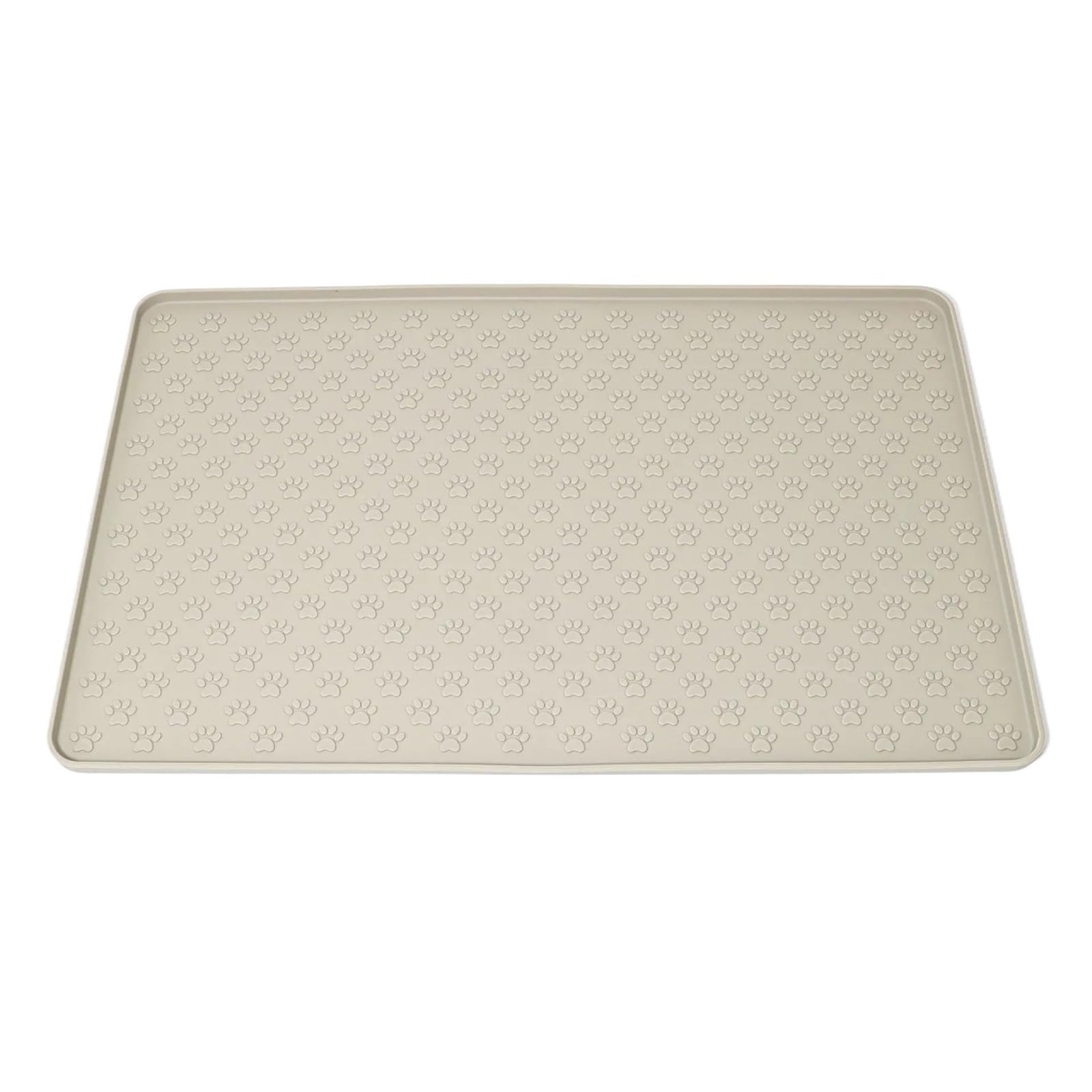 Futtermatten für Haustiere Leicht zu reinigende, rechteckige Futtermatte for Katzen und Hunde mit erhöhten Kanten wasserdichte(Khaki-1pc)
