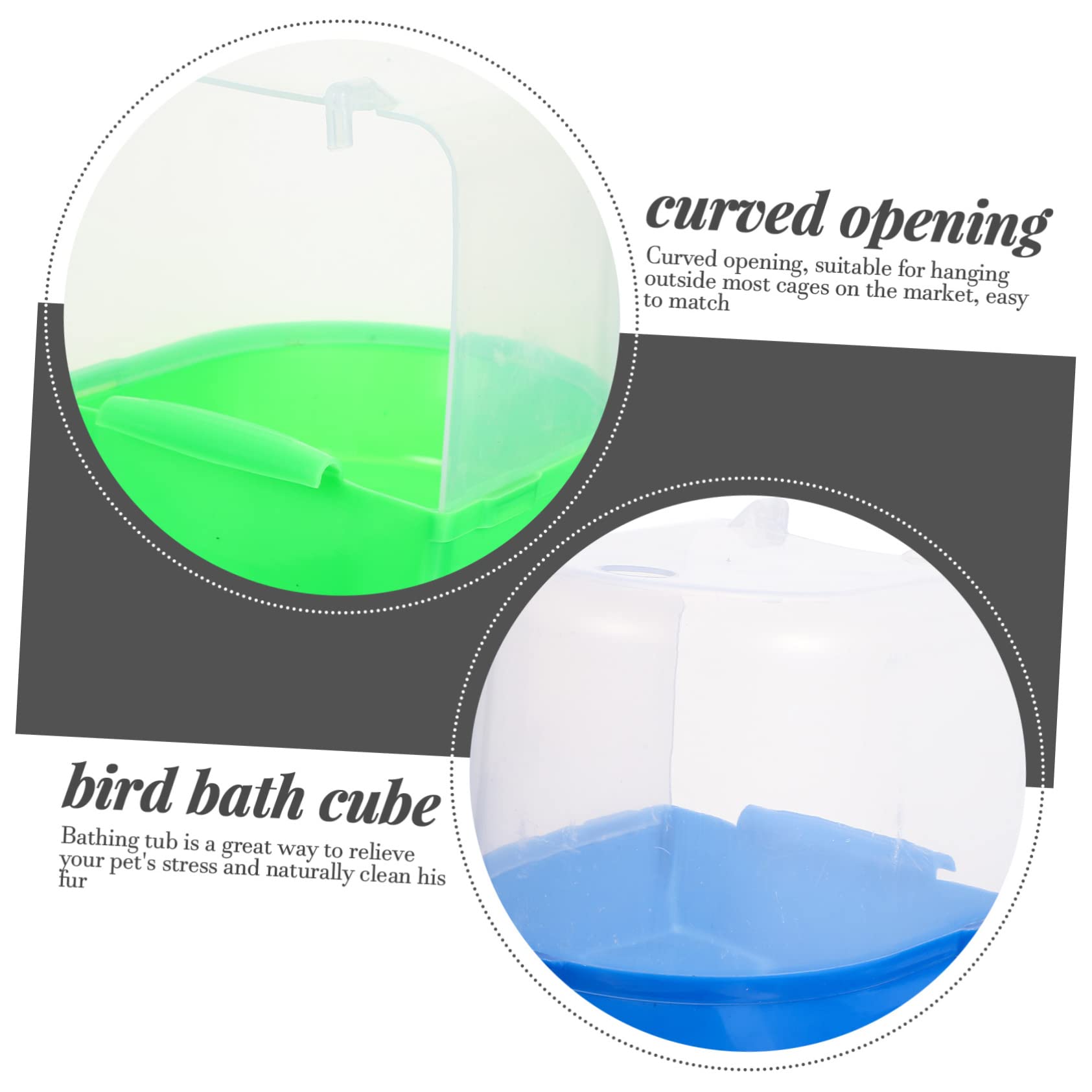 Mipcase 4pezzi Box da Bagno per Pappagalli Plastica di Vaschette Sospese per Uccelli Colorate Facili da Appendere e Divertenti per La Pulizia degli Uccelli Domestici