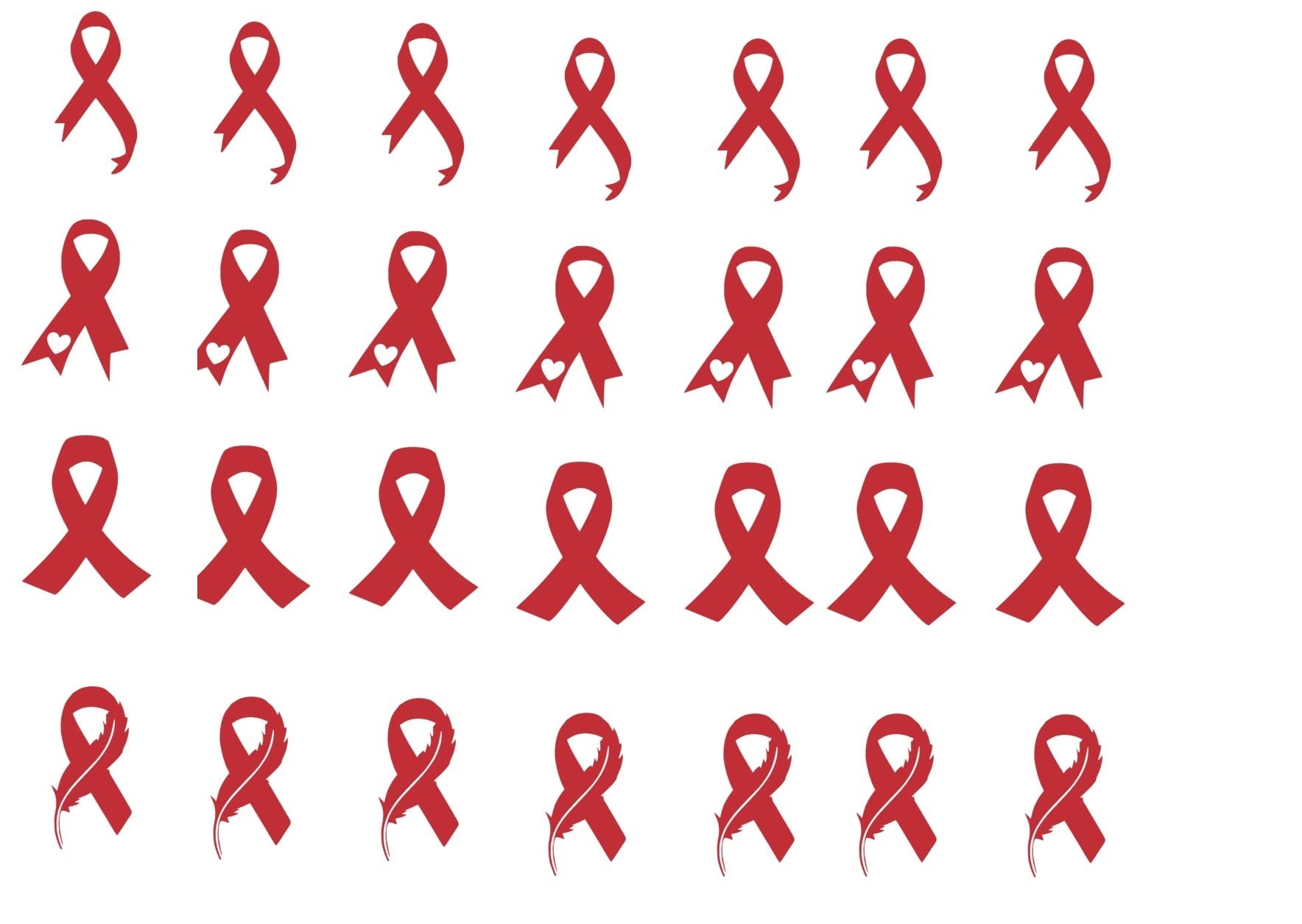 Stroke Awareness Collection (Stroke Vinyl Stickers Ribbon red c2)