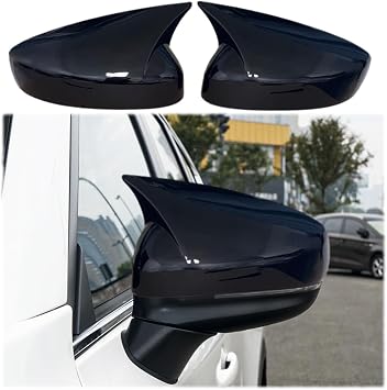 MUXEE 2PCS New Rear Mirror Cover Caps for Mazda CX5 CX-5 2017 2018 2019 2020 2021 2022 2023 2024 2025 ABS Side Door Wing Mirror Covers Exterior car Accessories -Bright Black.