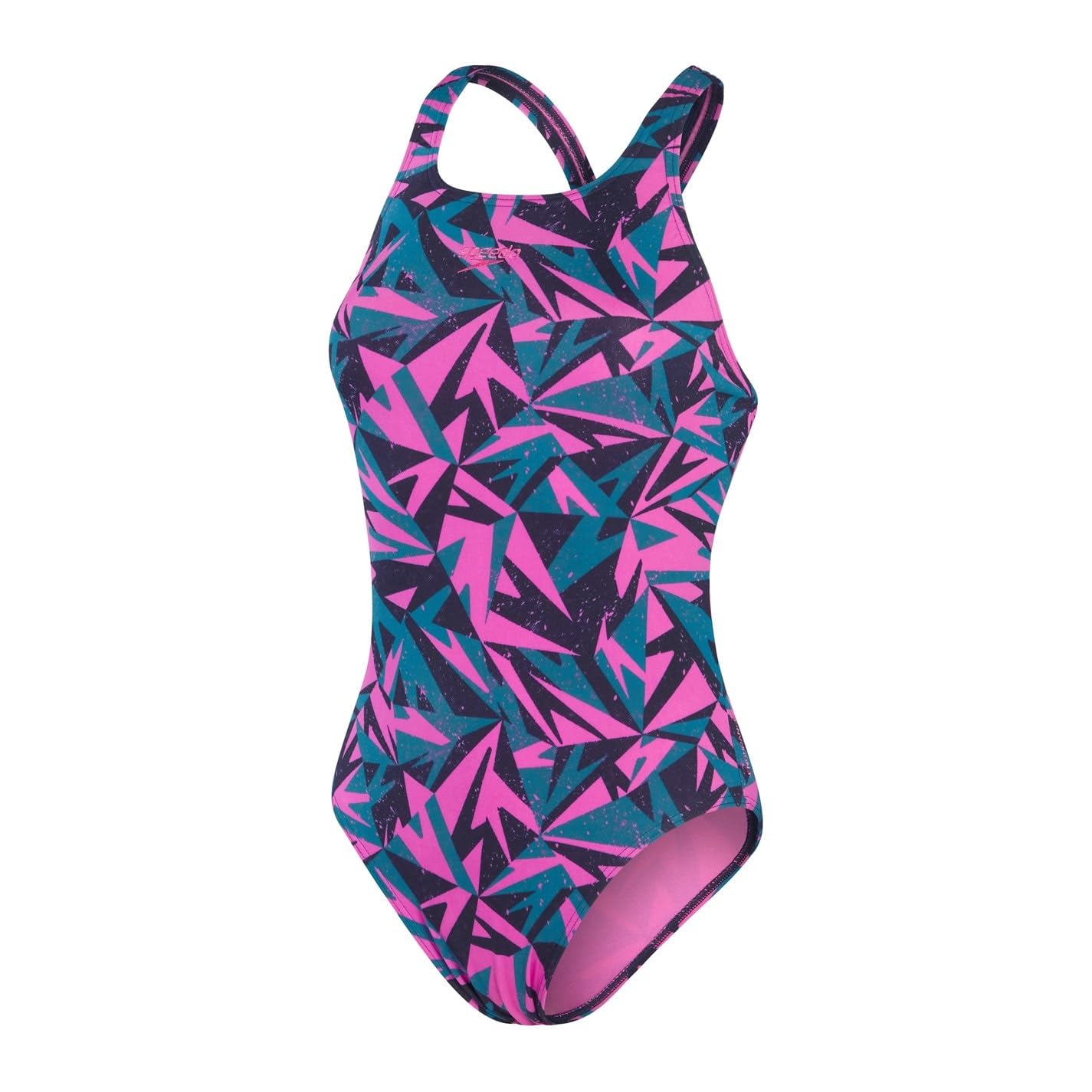 Speedo Womens HyperBoom Allover Medalist Swimsuit Navy/Orchid XS