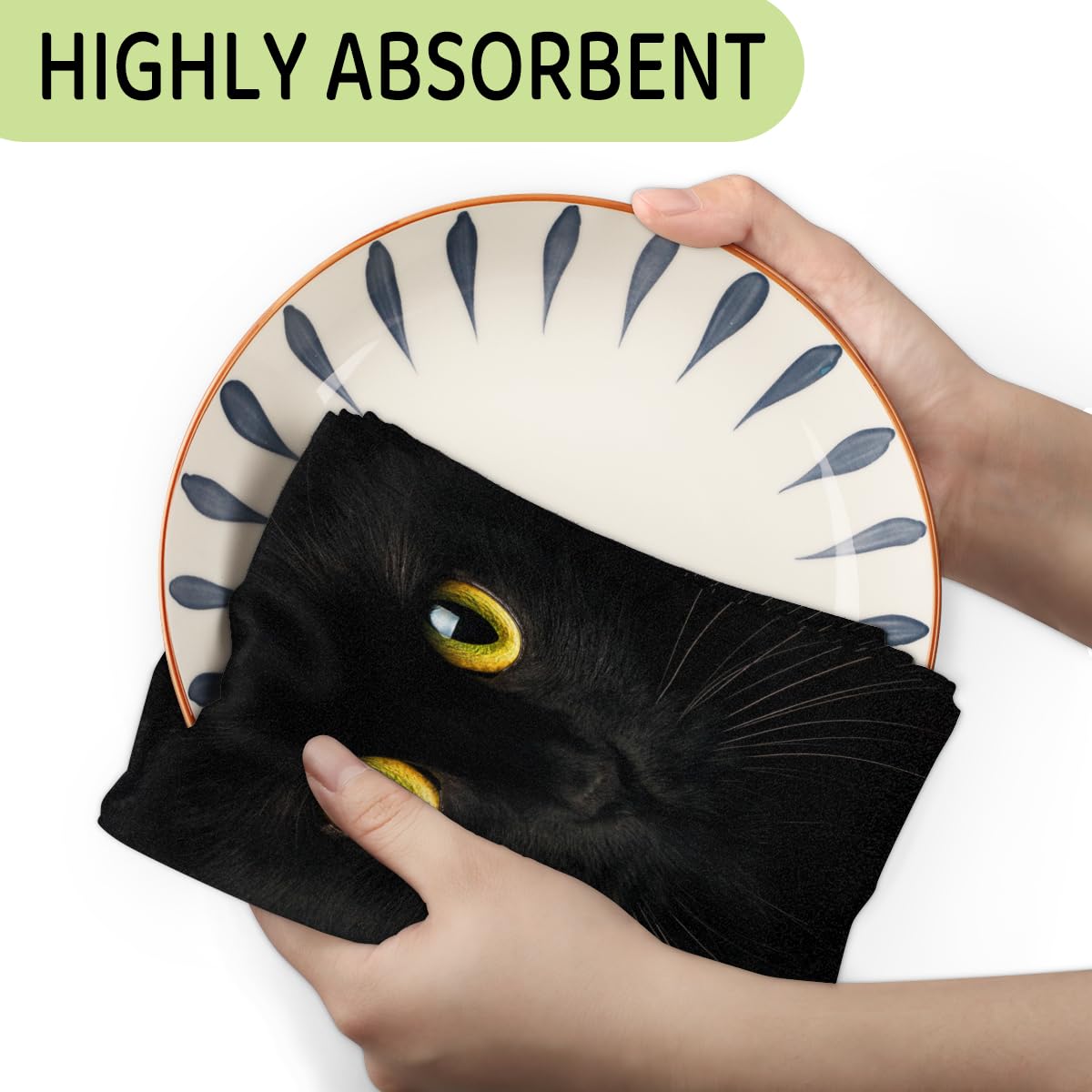 Katzen-Handtuch Waffelgewebe 40,6x61 Cm – Lustiges Küchentuch, Geschenk Für Katzenfans