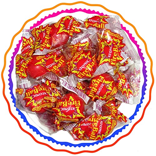 Common Classic Atomic Fireballs Red Hot Cinnamon Candy Balls - Individually Wrapped - Bulk Size **Packaged In A Re-Sealable + Biodegradable Bag!** (2 Pound) #TOP30
