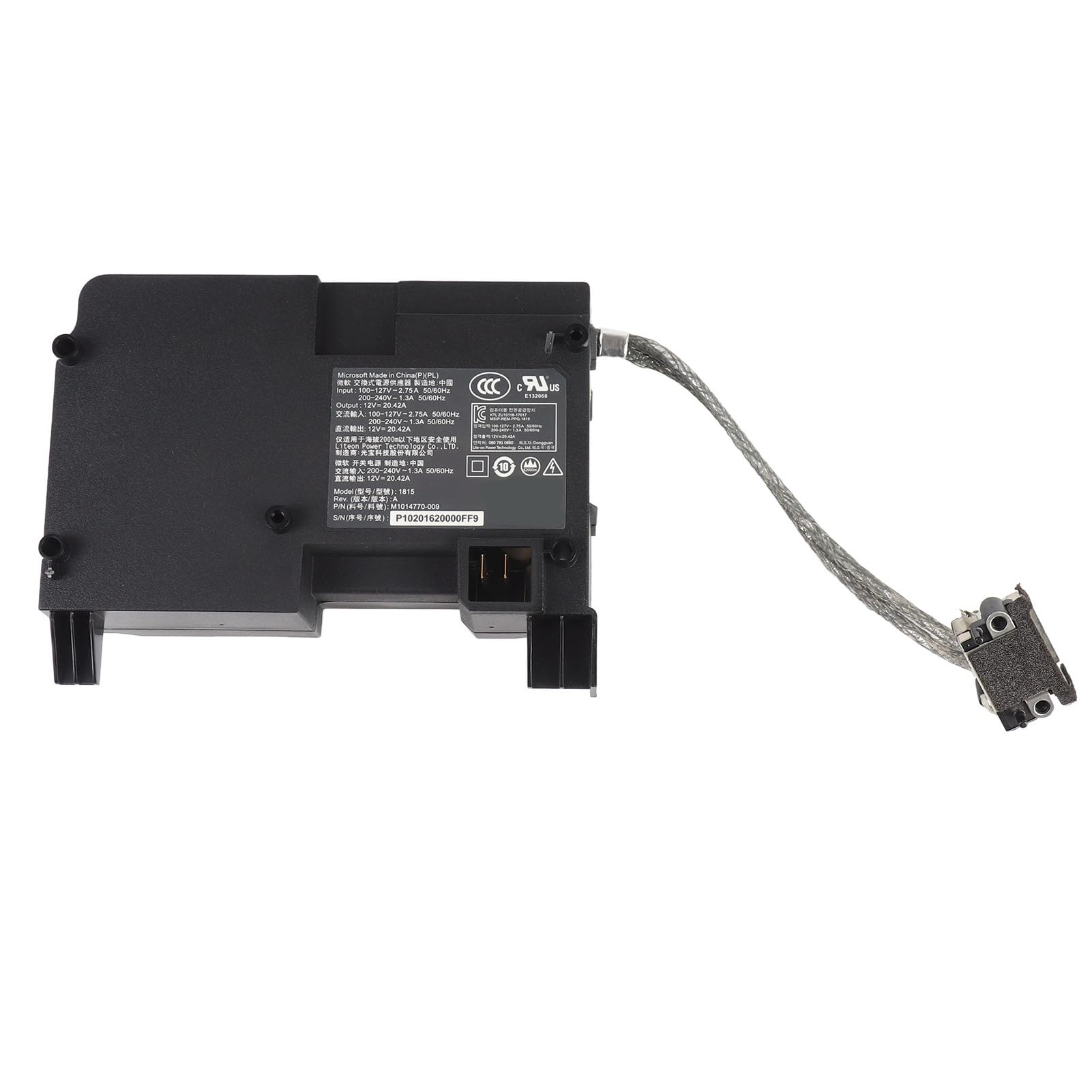 Fuente de Alimentación Adaptador de CA Reemplazo Confiable Placa de Alimentación Interna para Consola Instalación Fácil para Todos los Usuarios ABS Negro + Metal 1 X Adaptador