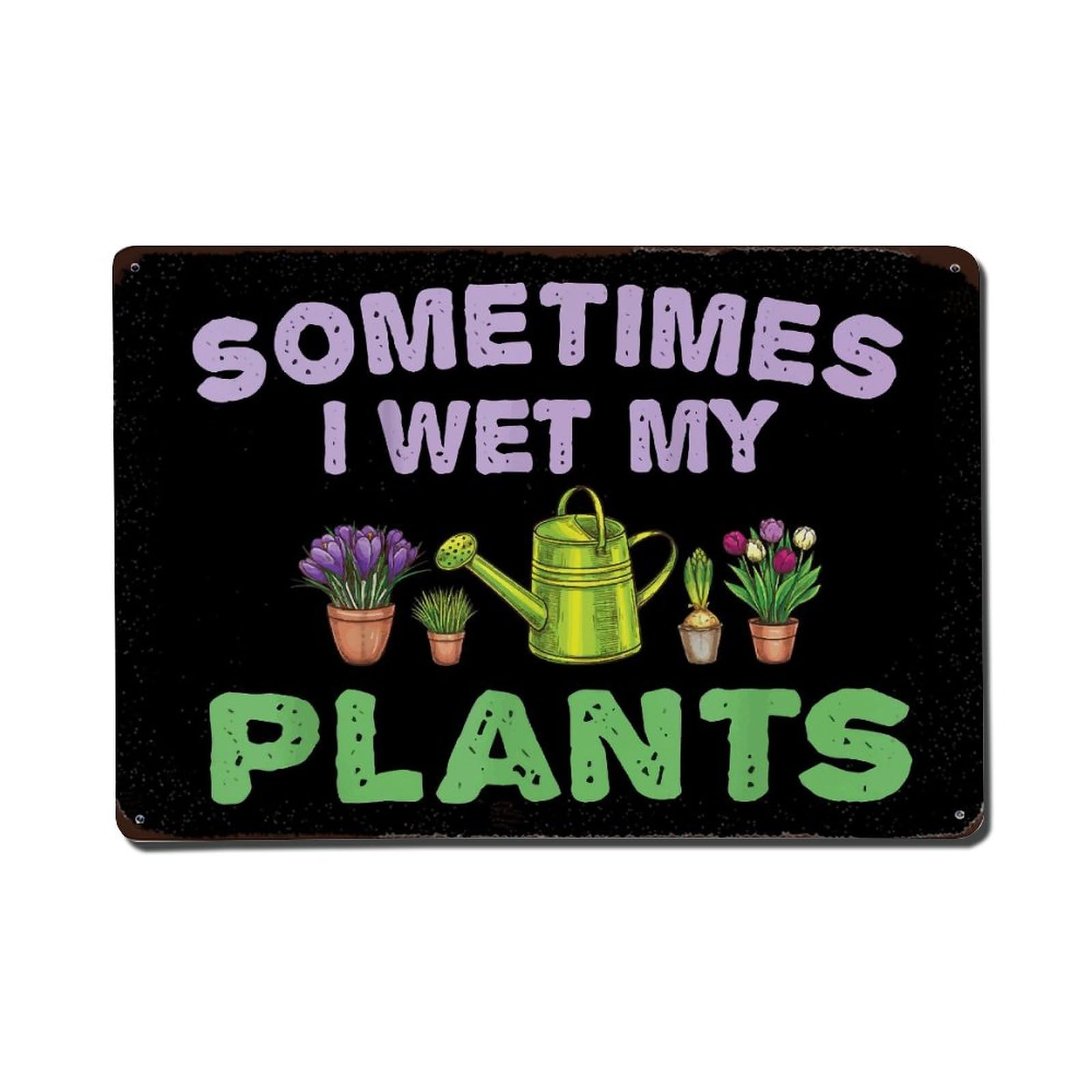 Kwqdozf As Pic Vintage Metal Tin Sign I Wet My Plants Funny Wall Art Home 8X12 Inch