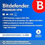 Bitdefender Premium VPN 2026| 10 Dispositivos | 1 Año | PC/Mac/iOS/Android | Código de activación por email | Renovación automática