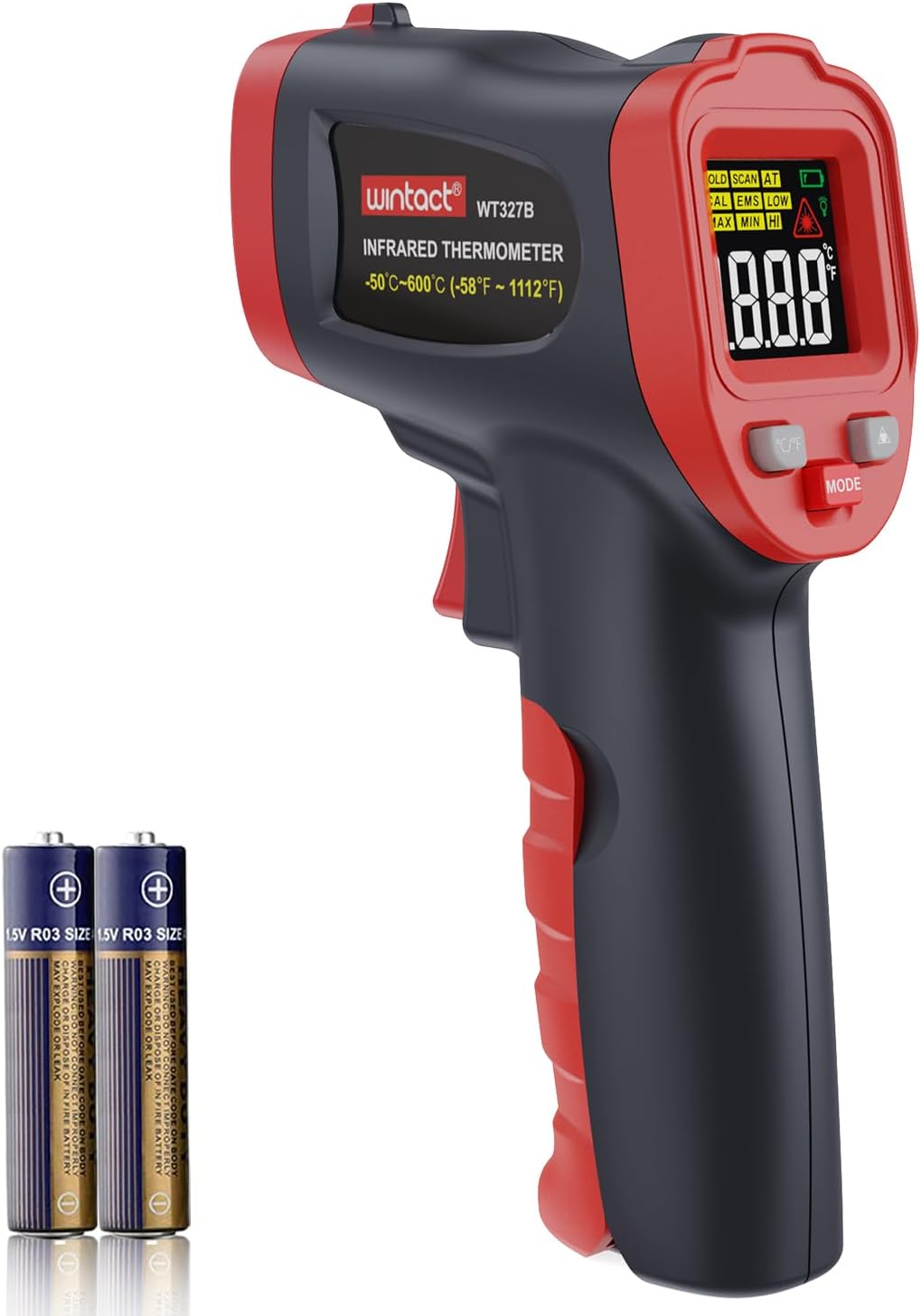 Infrared Temperature Thermometer Gun, Digital Non-Contact Laser Temp Gun Measuring Surface & Ambient Temperature for Kitchen Cooking Food Pizza Oven Grill Meat -50℃ to 600℃