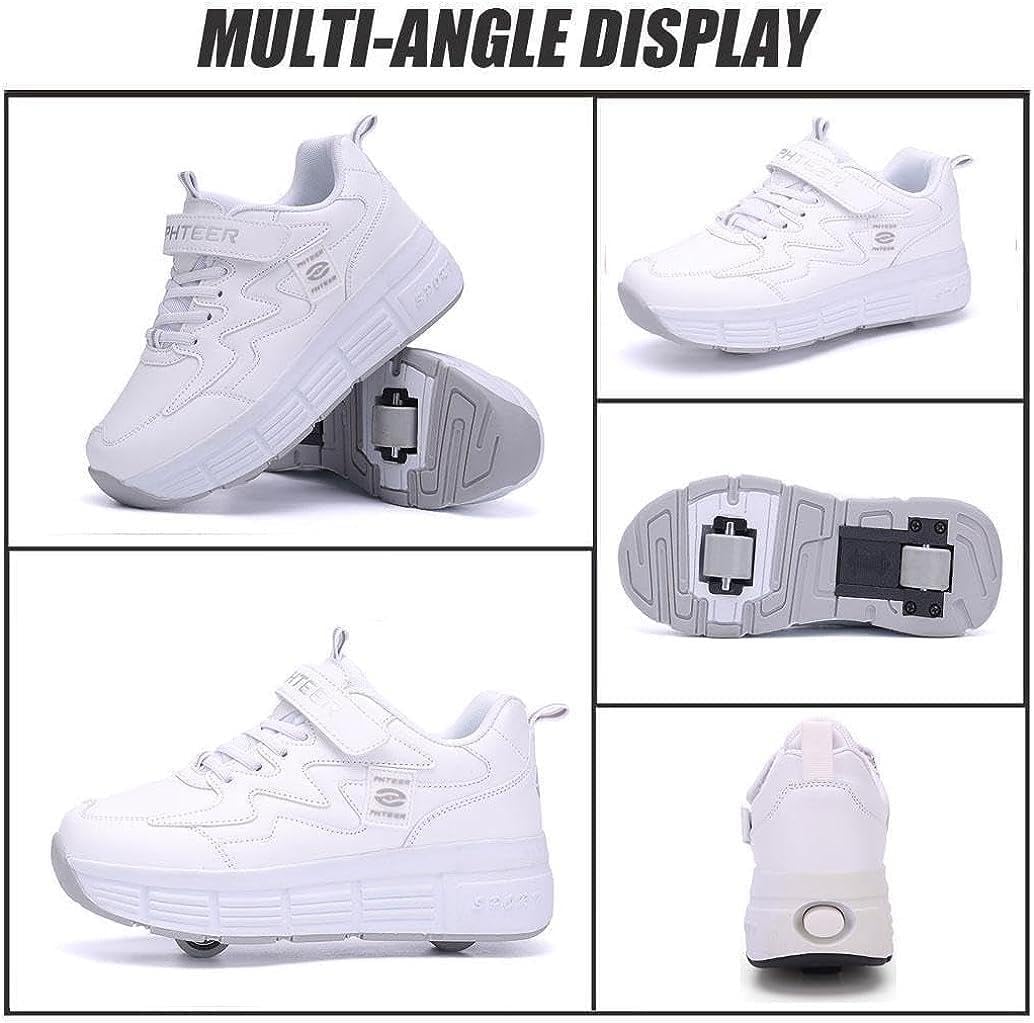 ObaBO Zapatos con Ruedas para niñas/niños, Patines con 2 Ruedas, Zapatos de Skate recreativo al Aire Libre, Ruedas Ligeras