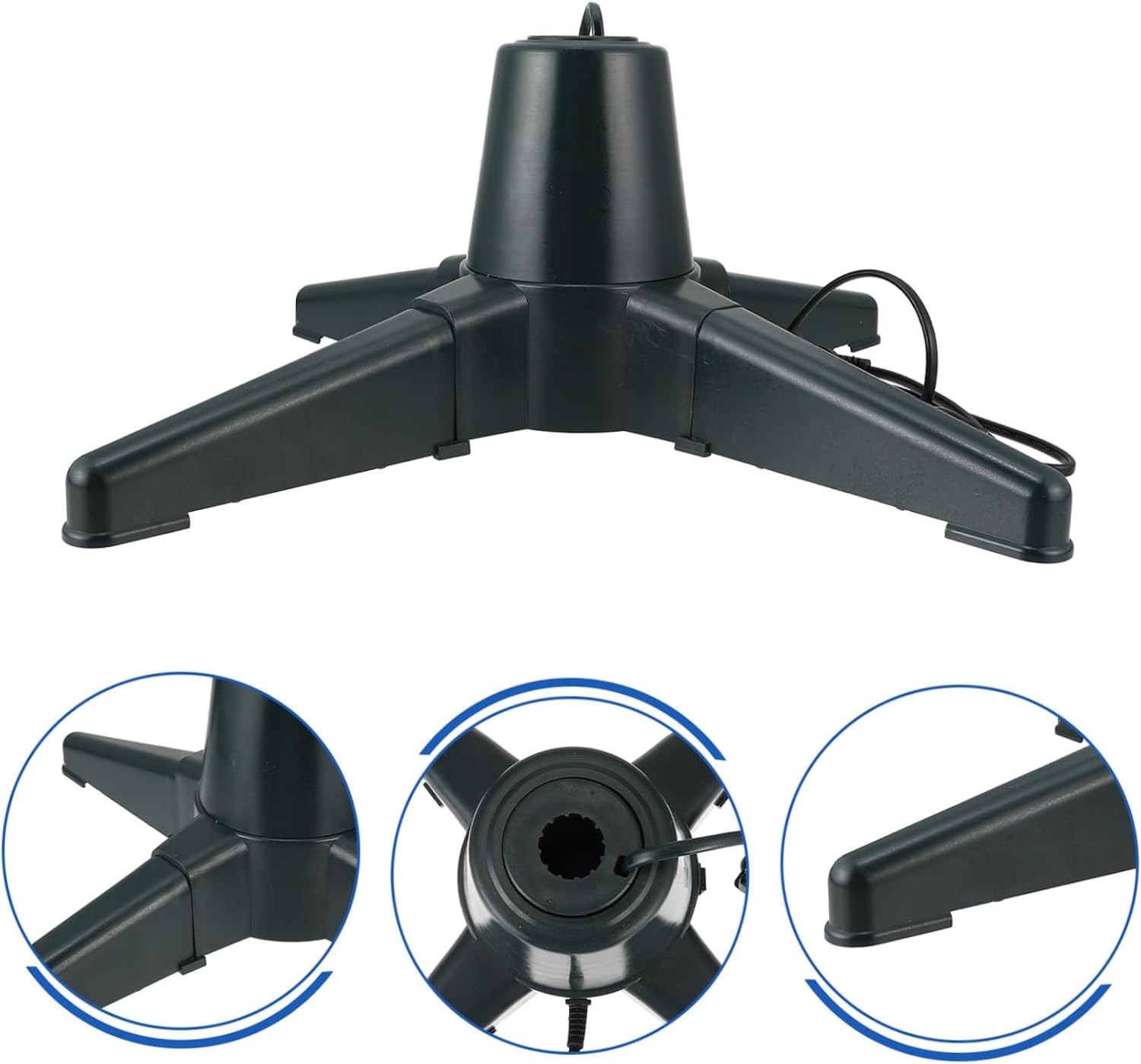 Ciieeo 1pc Electric Christmas Tree Stand Rotatable Support Base Holiday Display Easy Installation Suitable for Home Us Festive Decoration