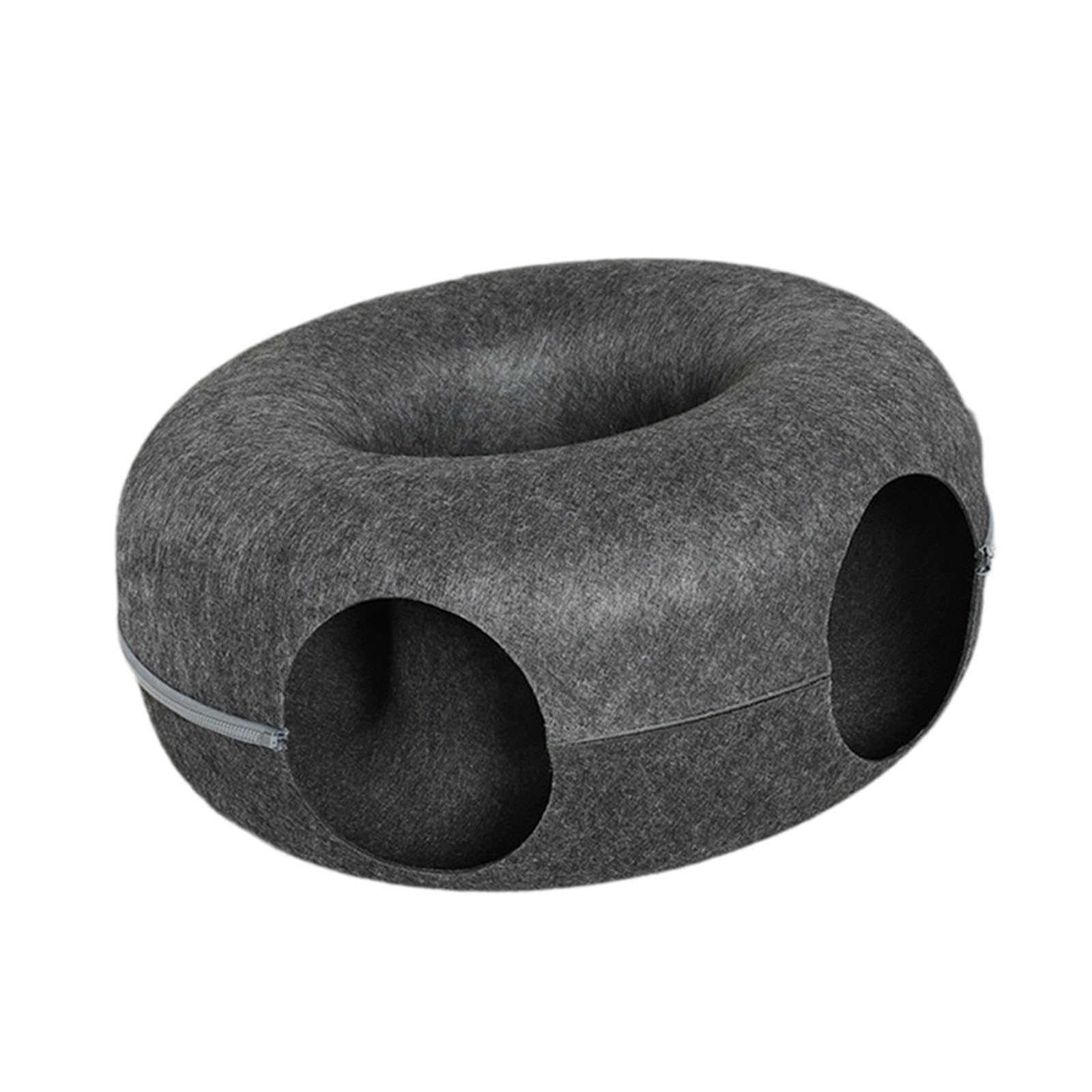 para Gatos con Forma de Rosquilla, Cómodo Y Desmontable, Ideal para Familias con Gatos, Gris Oscuro