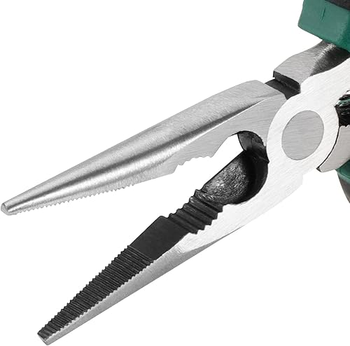 Miniatura 6 de HOIGON Paquete de 12 alicates de punta de aguja de 6 pulgadas, alicates de punta de aguja con resorte con cortador de alambre y peladores, alicates